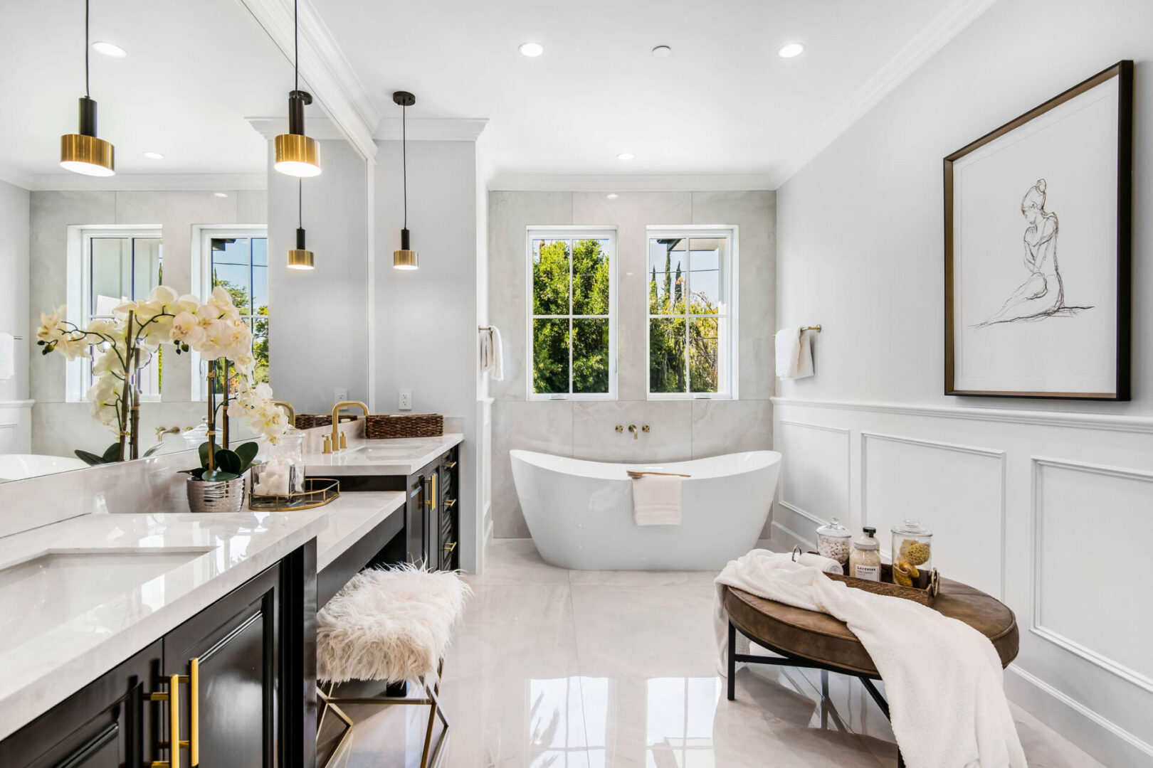 Beautifully Remodeled Bathroom With White Touch