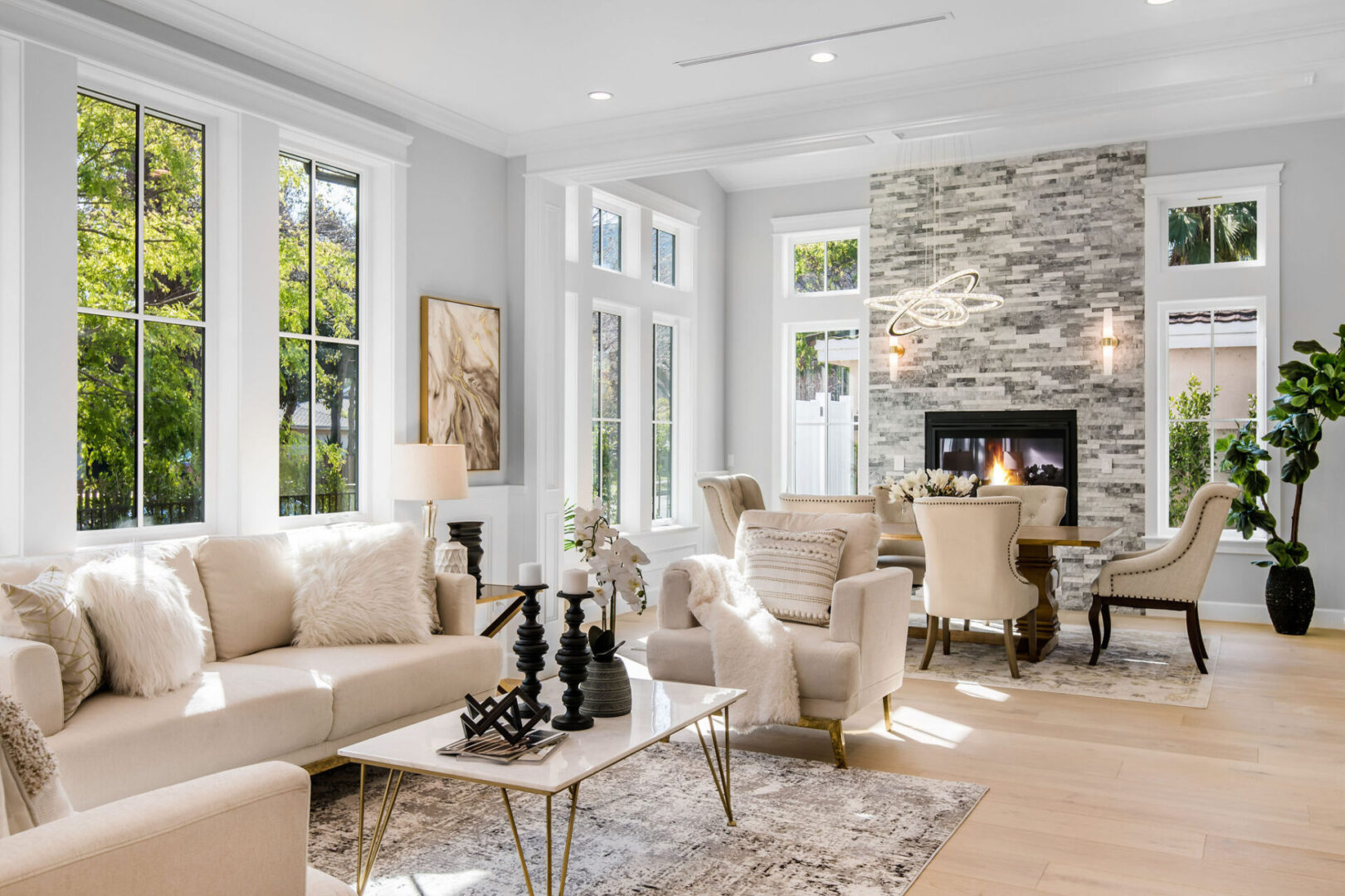 Lavish Living Area With White Touch