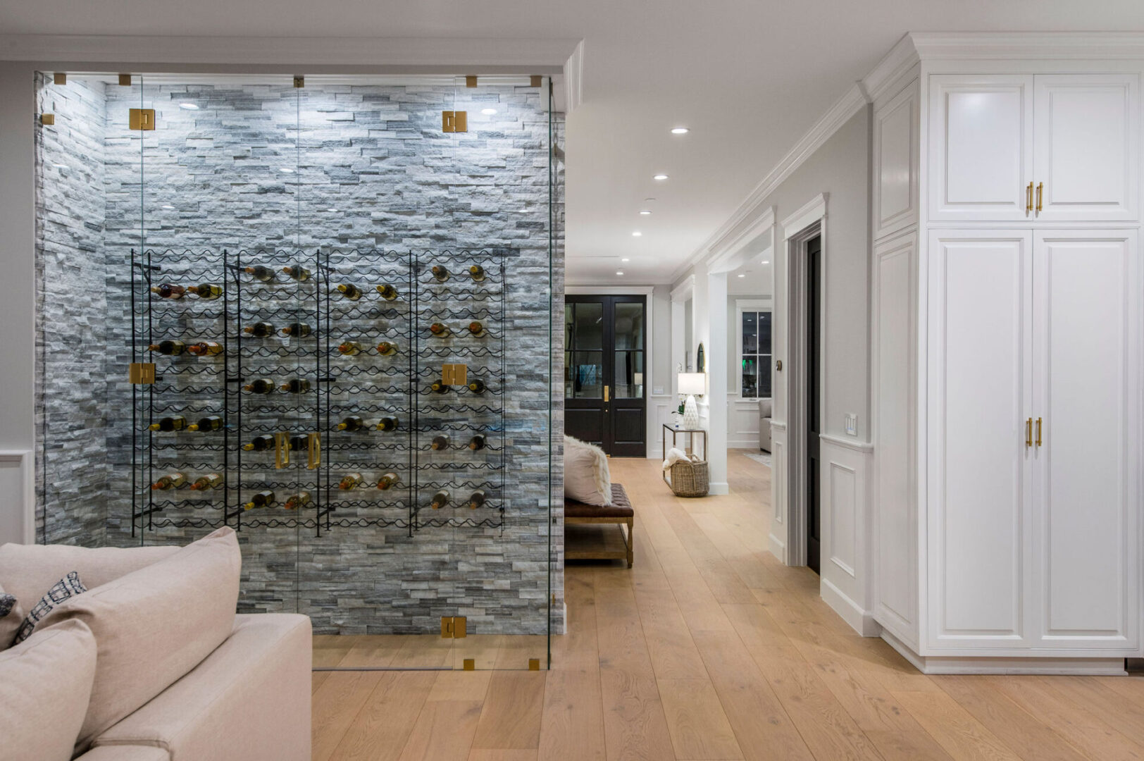 Beautiful Living Area With A Vintage Wine Cellar