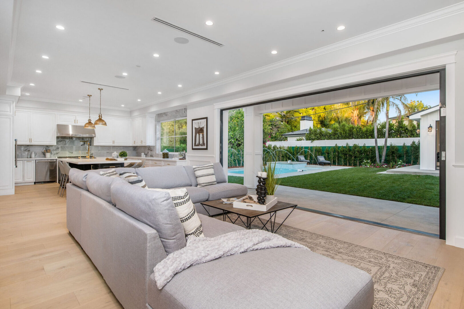 Beautiful Living Area With Big Glass Doors