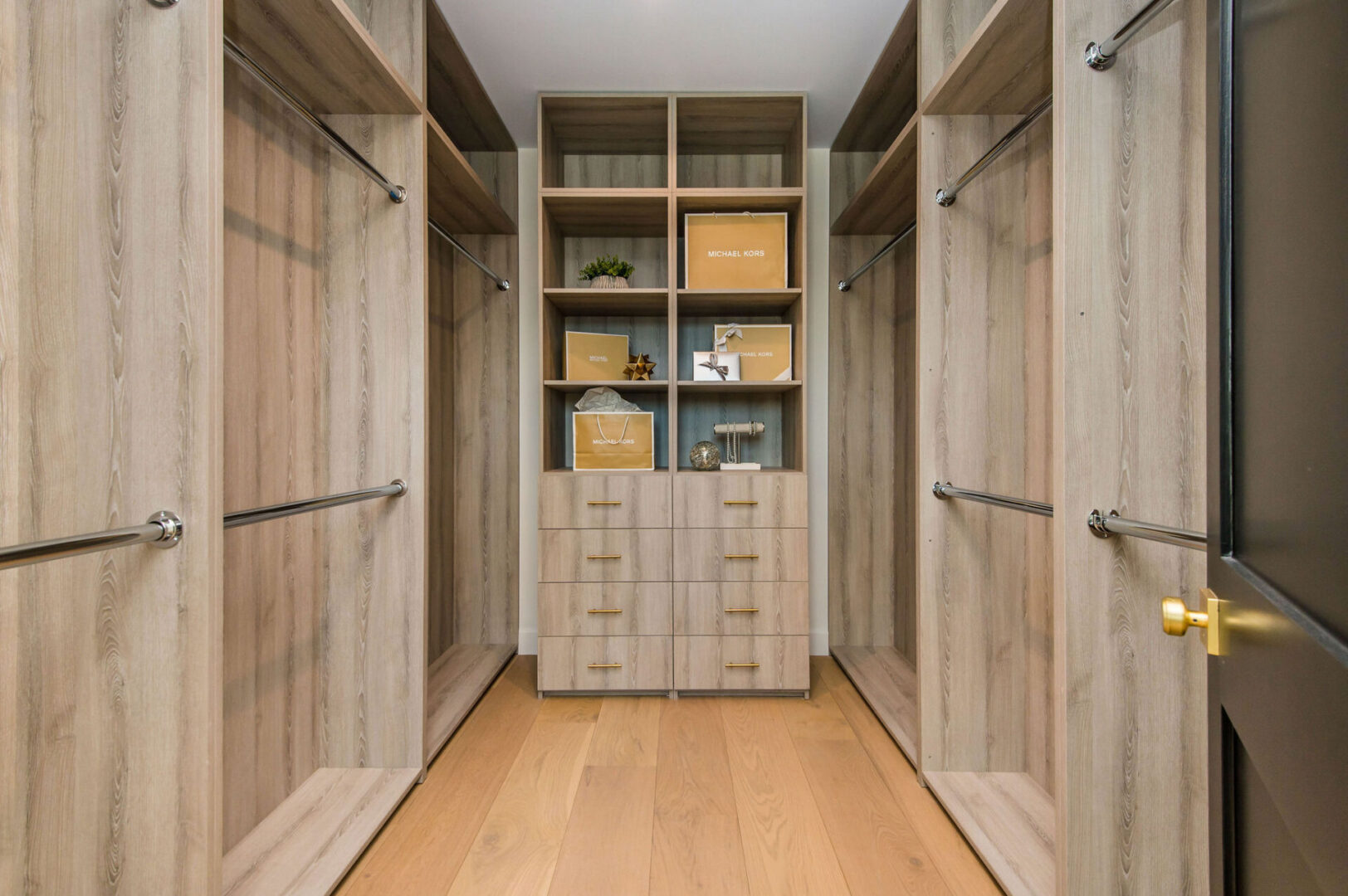 A Wood Cabinet for a Closet Space